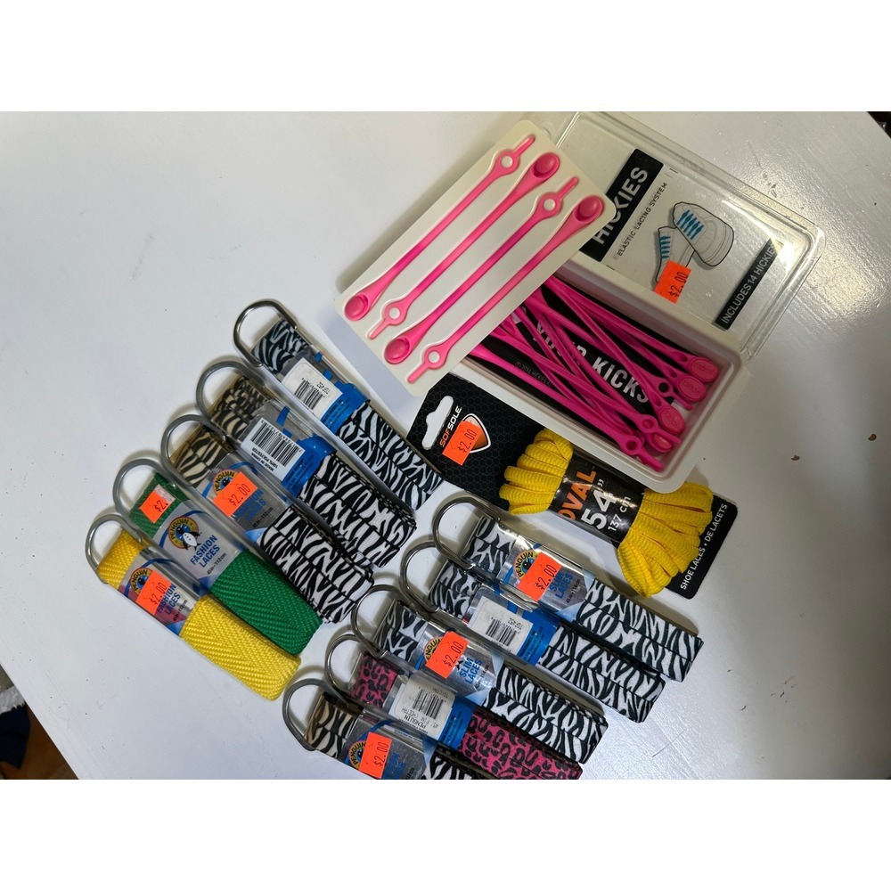 Lot of Laces Penguin Brands and Hickies Elastic No Tie Shoelaces‎